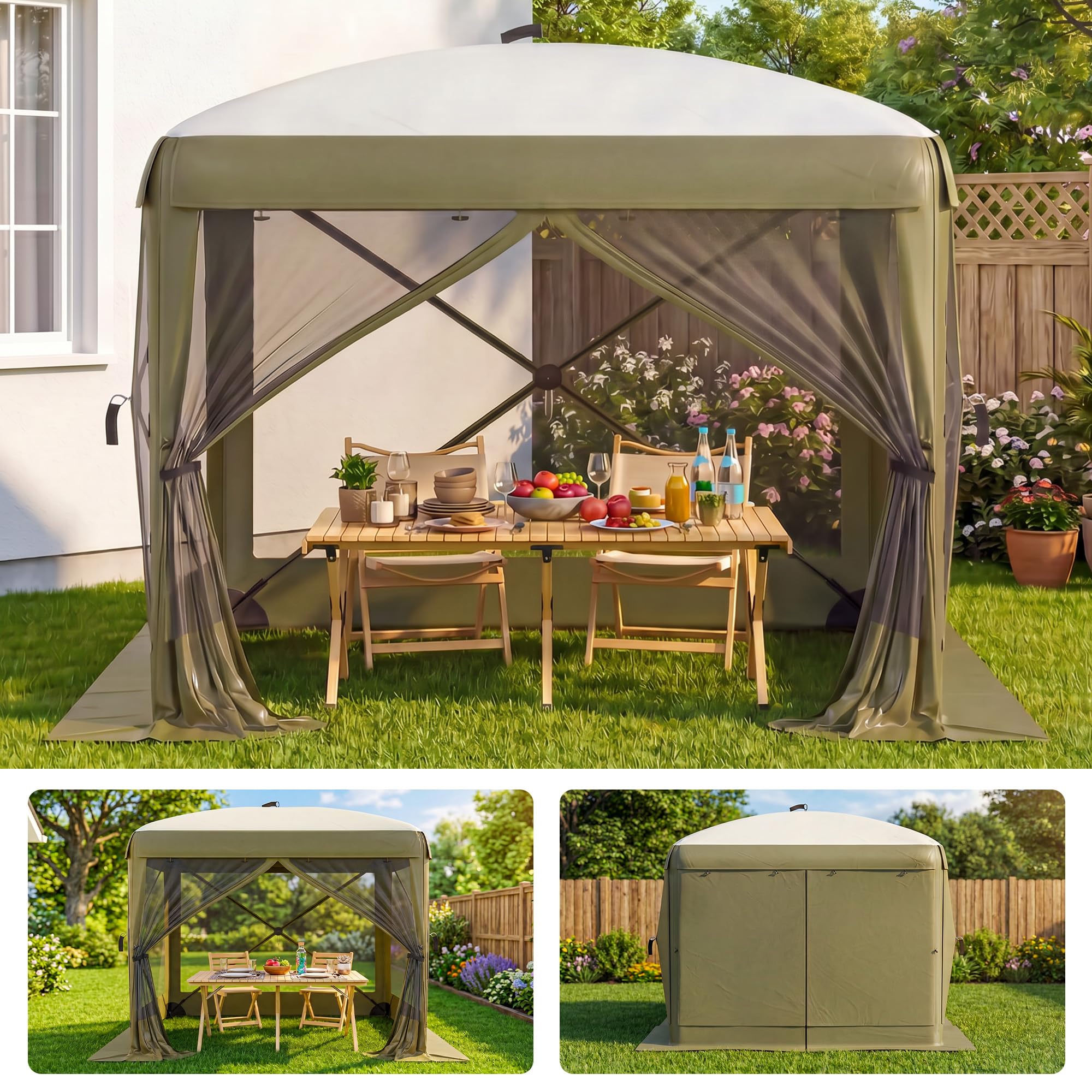 Outdoor Adventure Tent - 넓은 8x8FT 11x11FT 12x12FT 6면 팝업
