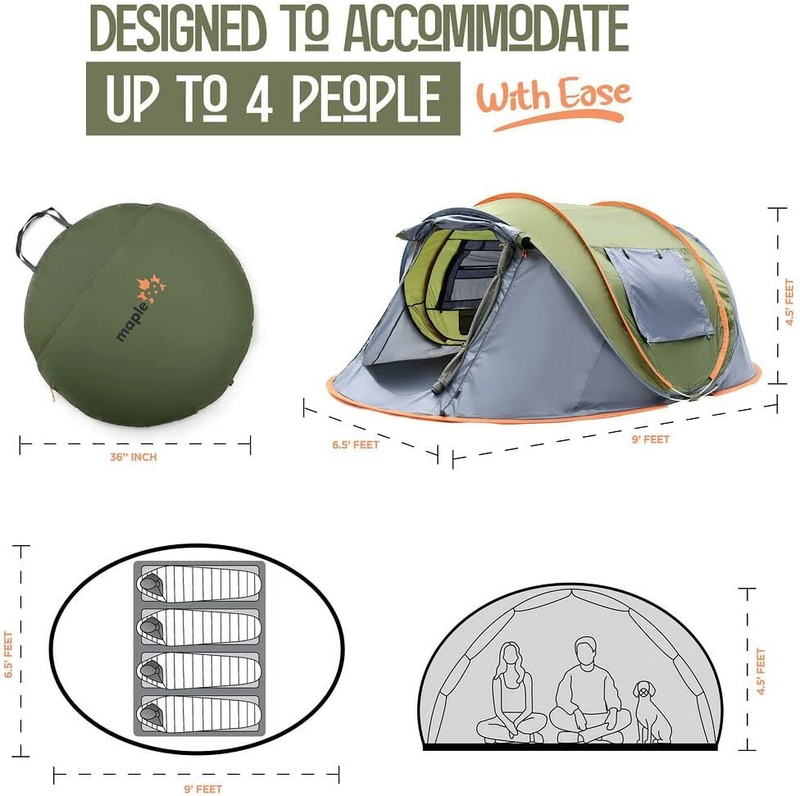 캠핑 텐트 - 4인용 간편 팝업 텐트(2도어) - UP - Outdoor Adventure Tent 리뷰 및 가격