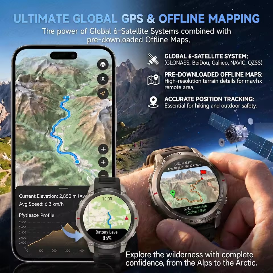 새로운 내장 GPS 아웃도어 어드벤처 스마트워치 남성용 - Outdoor Adventure Reservations 리뷰 및 가격